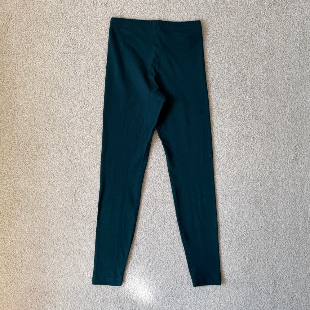 Dark Green American Apparel Cotton Stretch Leggings - Picture 3 of 8